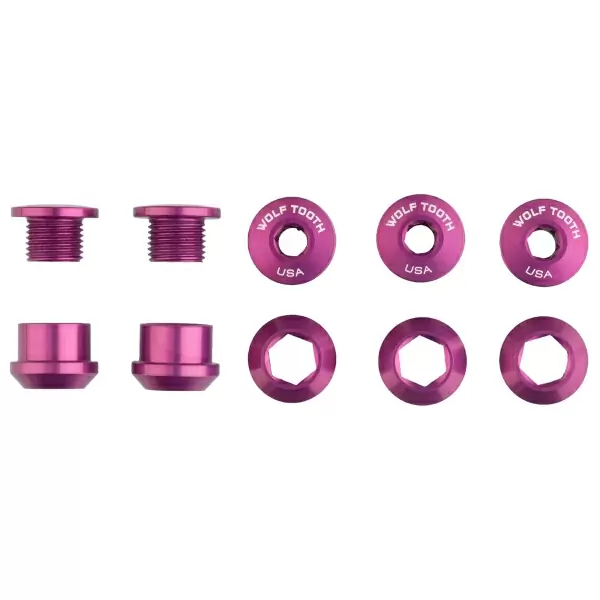 Kit Viti E Dadi Corone 6mm M8x0,75 Viola 5pz - image