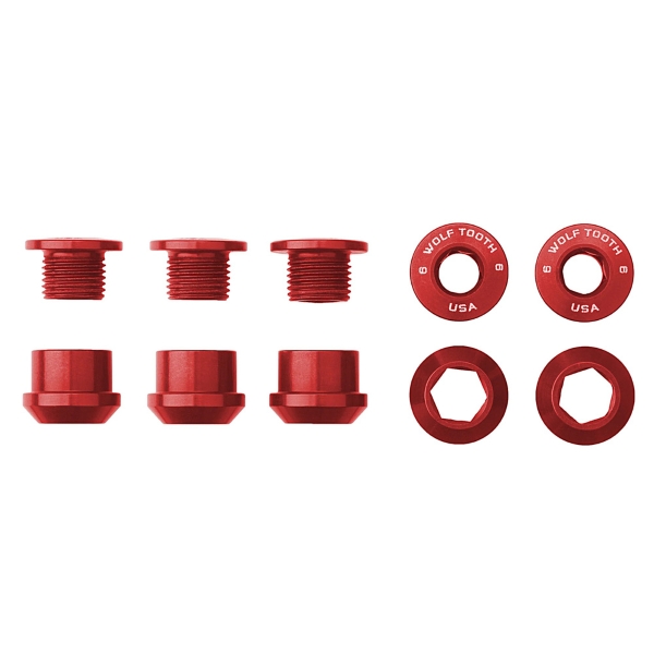 Kit Viti E Dadi Corone 6mm M8x0,75 Rosso 5pz
