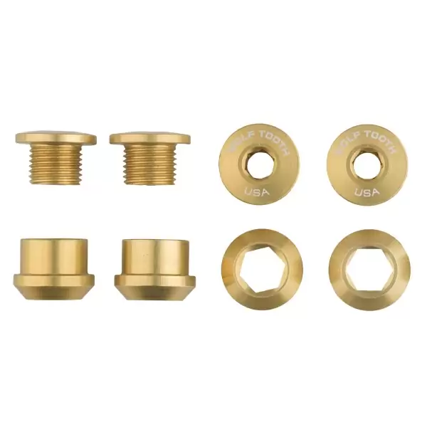 Kronenschrauben- und Muttern-Set, 6 mm, M8 x 0,75, Gold, 4 Stück - image