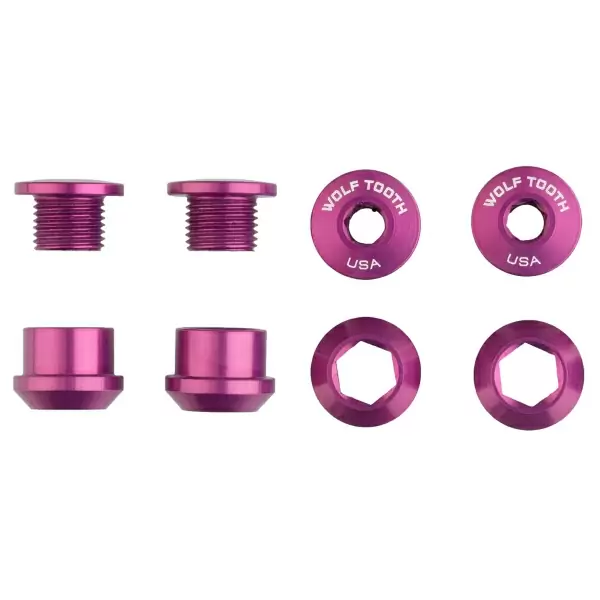 Kit Tornillos y Tuercas Corona 6mm M8x0.75 Morado 4uds - image