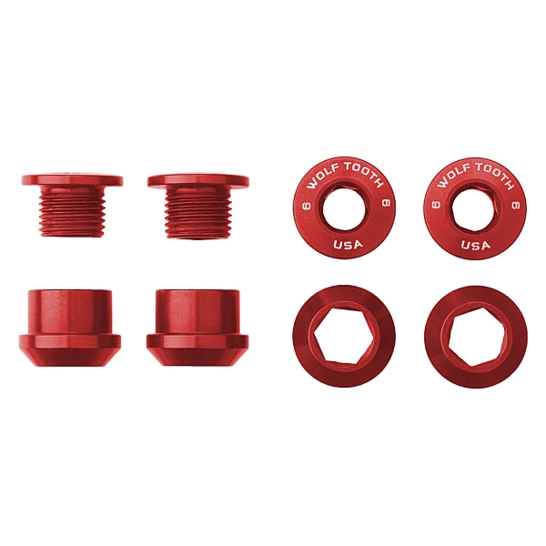 Kit Viti E Dadi Corone 6mm M8x0,75 Rosso 4pz