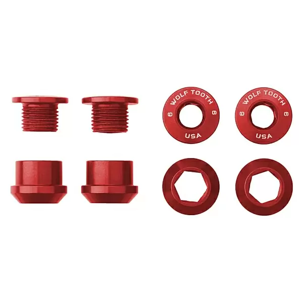 Kit Viti E Dadi Corone 6mm M8x0,75 Rosso 4pz - image