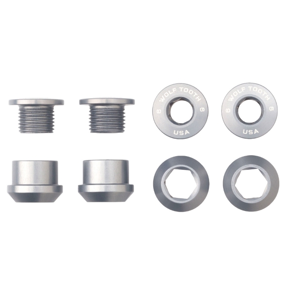 Kit Vis et Écrous Couronne 6mm M8x0.75 Argent 4pcs