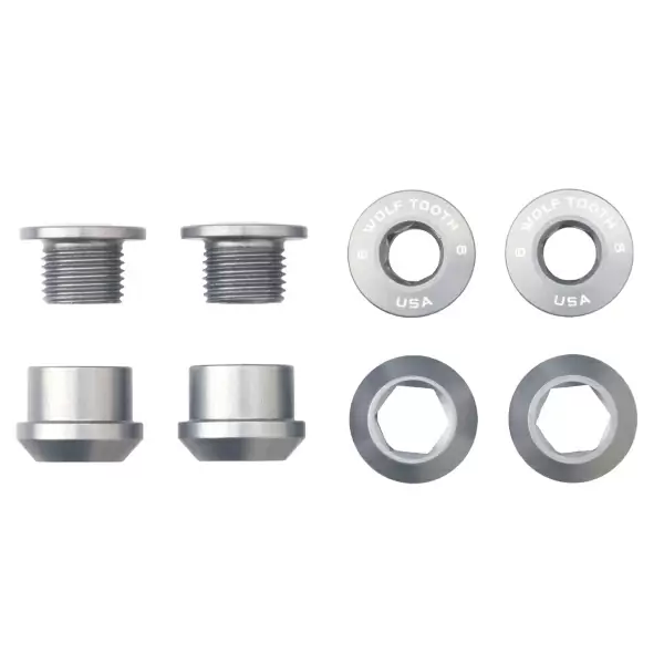 Kit Vis et Écrous Couronne 6mm M8x0.75 Argent 4pcs - image