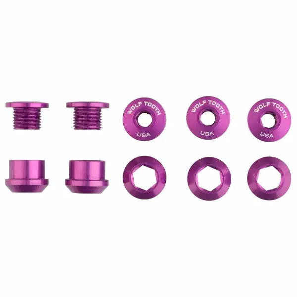 Kit Viti E Dadi Corone 6mm M8x0.75 Viola 5 Pezzi - image