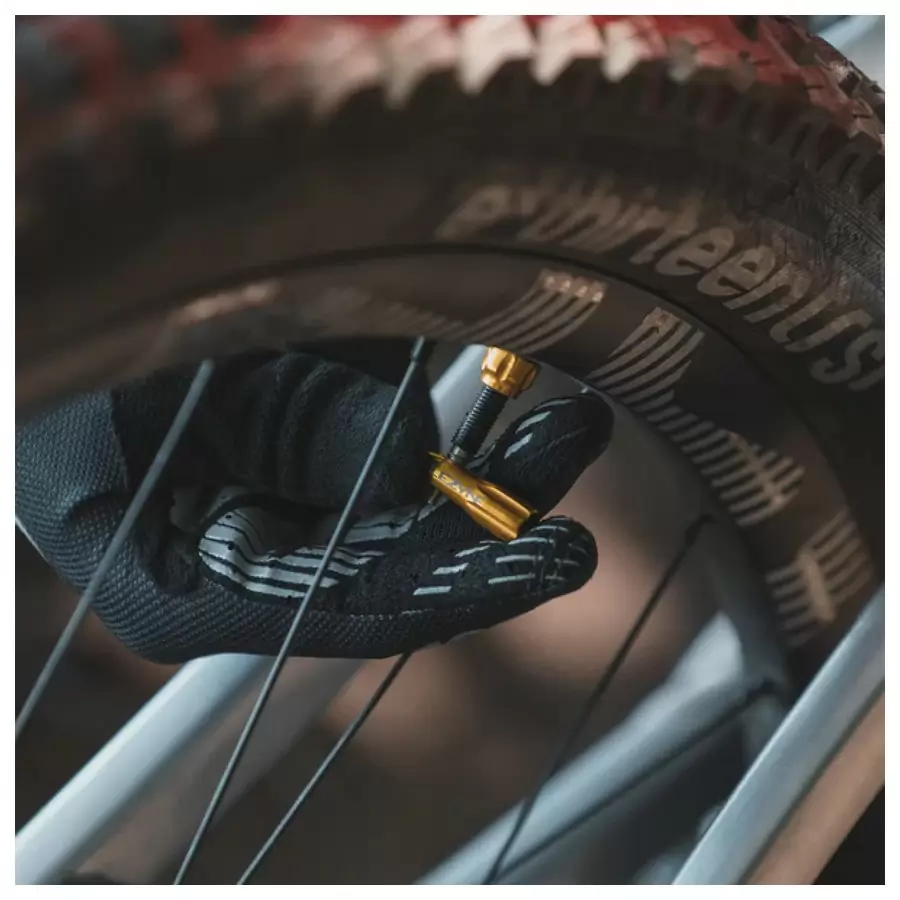 Paar rote CNC-Presta-Ventilkappen #2