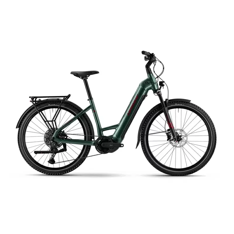 TREKKING 5 Baixo 27,5'' 11v 100mm 720Wh Yamaha PW-S2 Verde/Vermelho 2025 Tamanho L - image