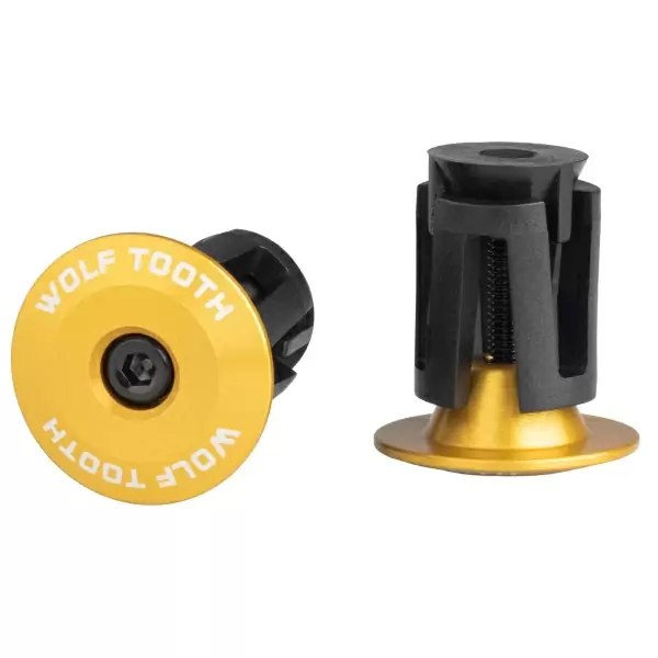 Paar Expander Bar End Plug Knob Caps Gold - image