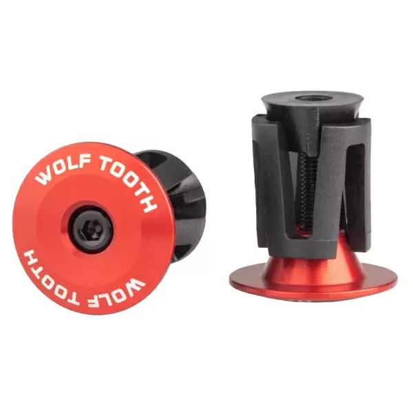 Coppia Tappi Manopole Expander Bar End Plug Rosso - image