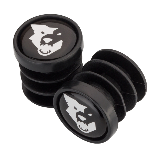 Pair of Bar End Plug Grip Caps Black