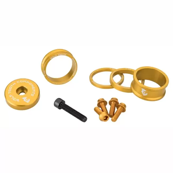 Kit de tornillos y cuñas de dirección de aluminio dorado - image
