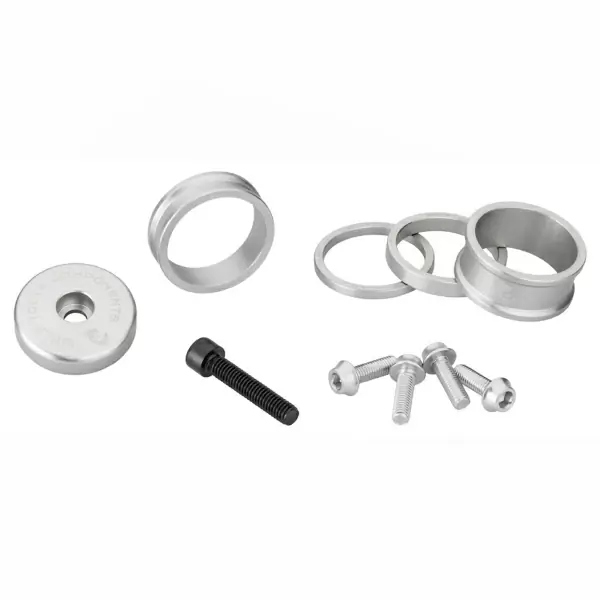 Kit cuñas y tornillos de aluminio anodizado plata. - image