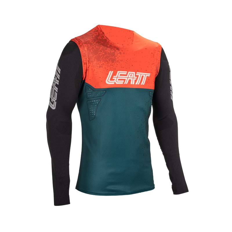 Maglia Maniche Lunghe MTB Gravity 5.0 Arancio/Blu/Nero Taglia S