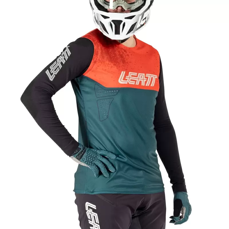 Maglia Maniche Lunghe MTB Gravity 5.0 Arancio/Blu/Nero Taglia S #4