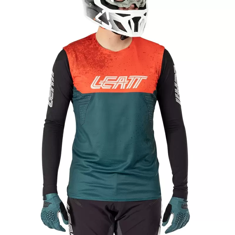 Maglia Maniche Lunghe MTB Gravity 5.0 Arancio/Blu/Nero Taglia S #5