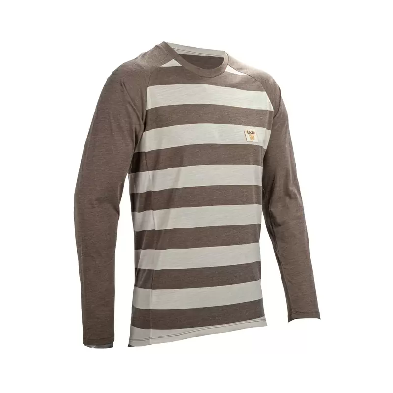 MTB Gravity 2.0 Long Sleeve Jersey Brown/White Size S - image