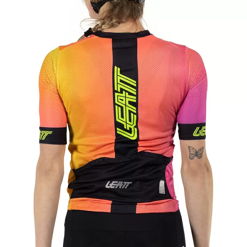 MTB Endurance 6.0 Women's Short Sleeve Jersey Pink/Yellow/Black Size XXL #11