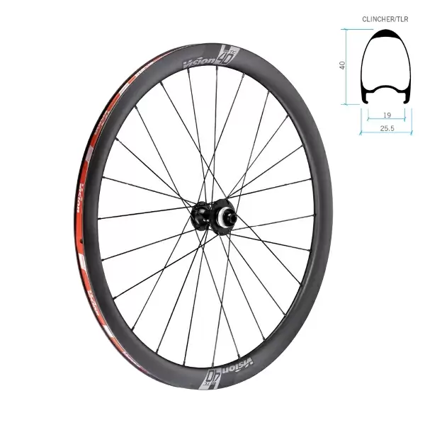 Coppia ruote TC 40 Disc Brake Copertoncino Tubeless Ready Center Lock corpetto XDR 12v - image