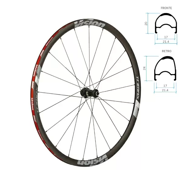 Coppia ruote TRIMAX 25 Disc Brake Copertoncino Tubeless Ready Center Lock corpetto XDR 12v - image