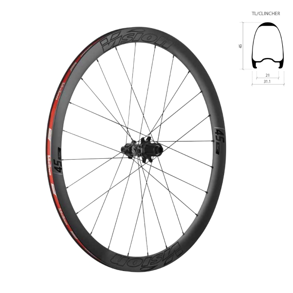 SC45 Juego de ruedas con freno de disco Clincher Tubeless Ready Center Lock Cuerpo Shimano de 11 vel