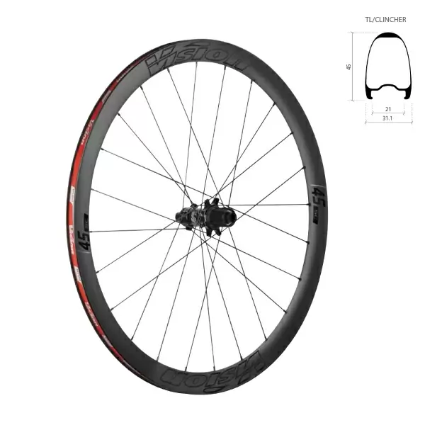 SC45 Juego de ruedas con freno de disco Clincher Tubeless Ready Center Lock Cuerpo Shimano de 11 vel - image