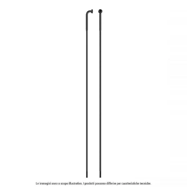 Radio race inox J-Bend 256mm negro con cabecilla 12mm #1