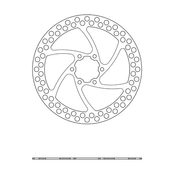 Scheibe 6 Löcher, abgerundet, Dicke 1,8 mm, 140 mm, Silber - image