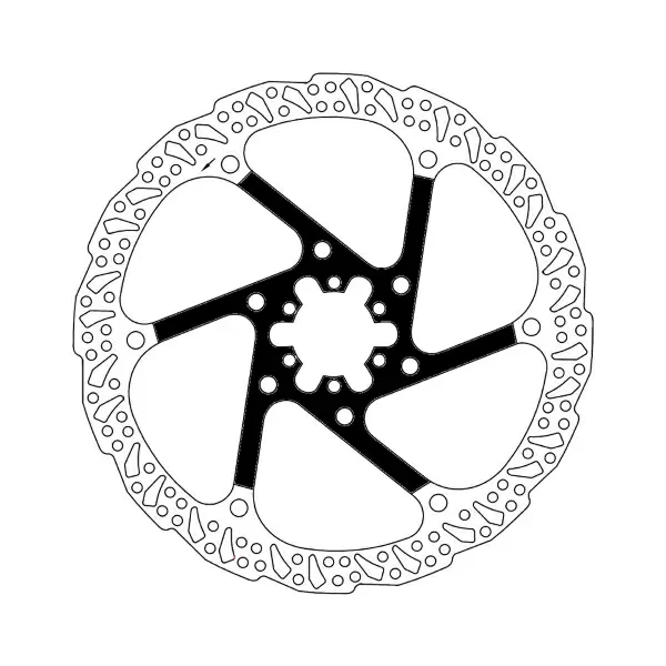 Disco OFF ROAD 6 agujeros 2 MM DE GROSOR 220 mm plata y negro - image