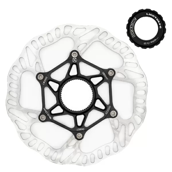 Freno a disco LightWave 160mm Centerlock spessore 1.9mm Road/ Gravel / XC - Con Ghiera Di Fissaggio #1