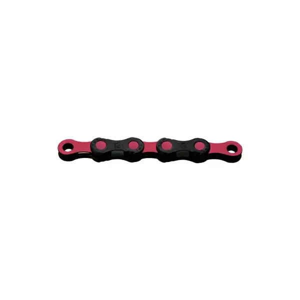 Catena Cerata DLC12 WAXED 12v 126 Maglie Nero/Rosa #1