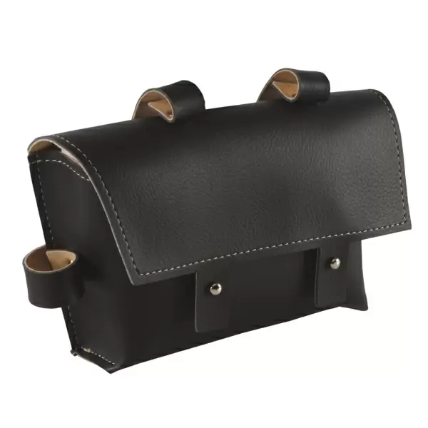 Bolsa de armação vintage retrô de couro sintético preta #1