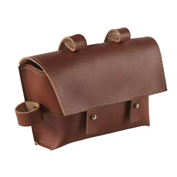 Borsa vintage spallaccio al telaio ecopelle marrone #1