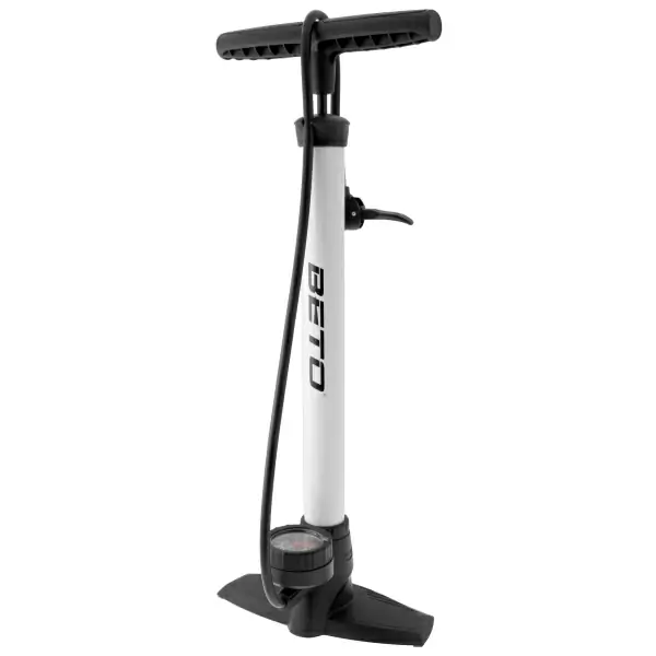 Steel floor pump with gouge and double head white #1
