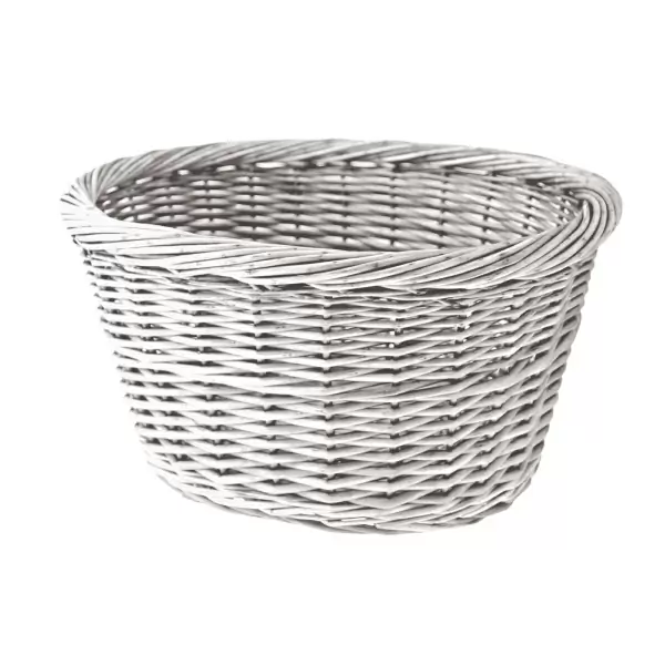 Cestino vimini ovale 36x30x20h bianco #1