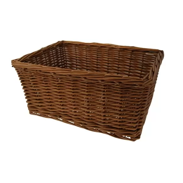 Cesta de mimbre rectangular marrón #1