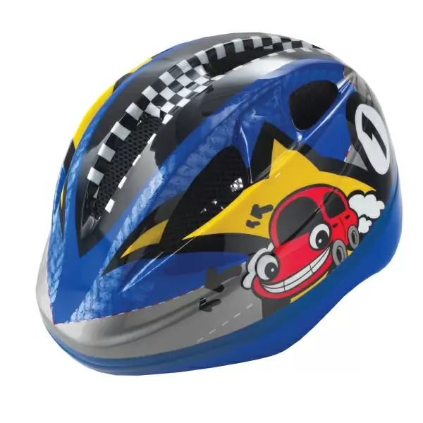 Helmet for kids size XS Car design blue #1