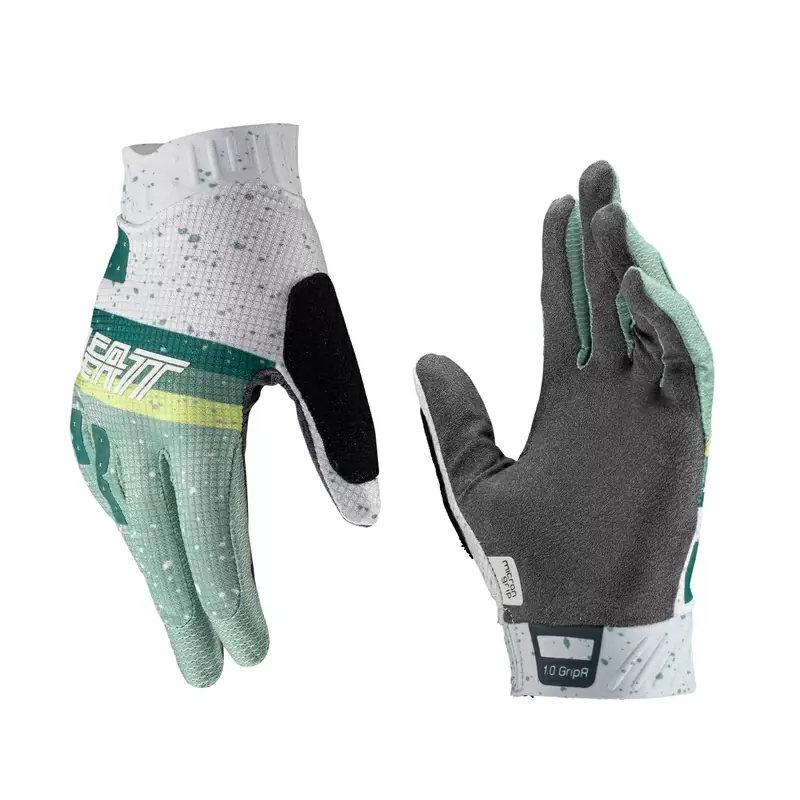 MTB-Handschuhe 1.0 GripR Kind Weiß/Grün Größe M - image