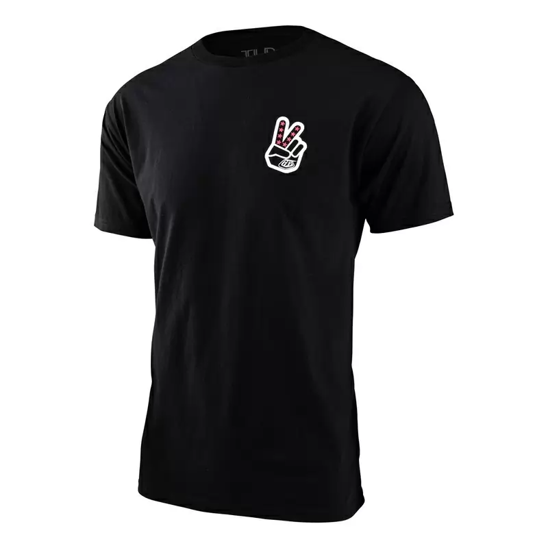 T-shirt de paz para mangas curtas por tamanho preto adulto s #1