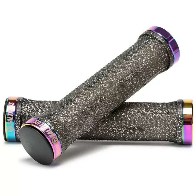 Puños BMX LOCKED Negro/Morado 136mm - image