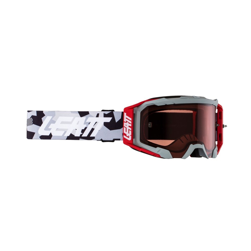 Maschera Velocity 5.5 Grigio/Rosso Lente Rossa