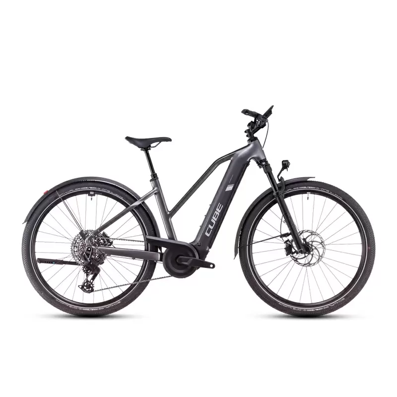 Nuride Hybrid SLT Allroad Trapeze 28'' 12v 100mm 800Wh Bosch Per Line CX Grigio Scuro 2025 Taglia S - image