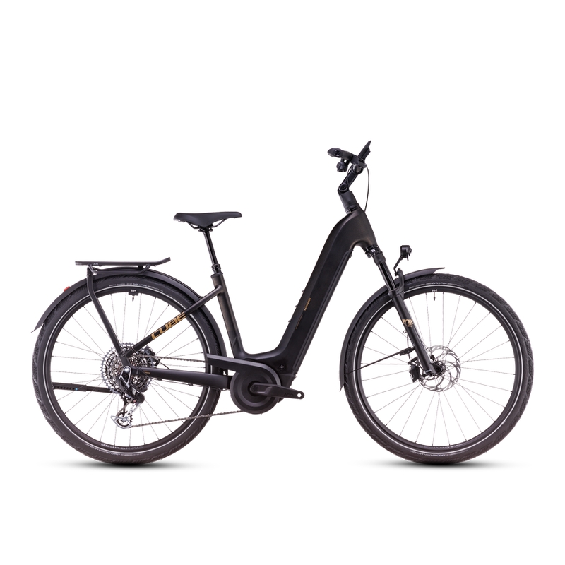 Kathmandu Hybrid SLT Easy Entry 28'' 12v 100mm 800Wh Bosch Perf. Line CX Nero/Oro 2025 Taglia S