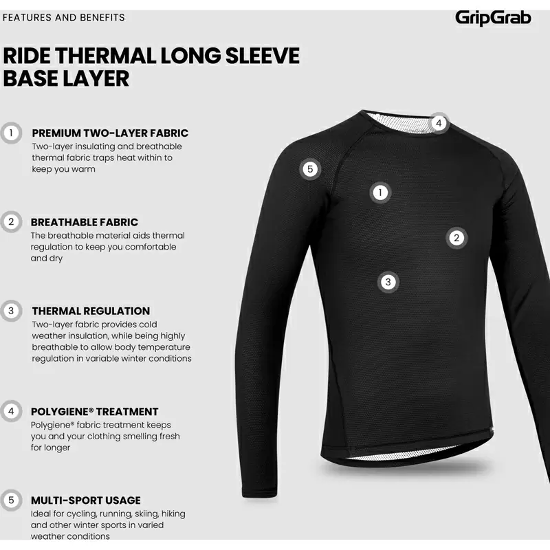 Ride Langarm-Thermoshirt Schwarz Größe XL #6