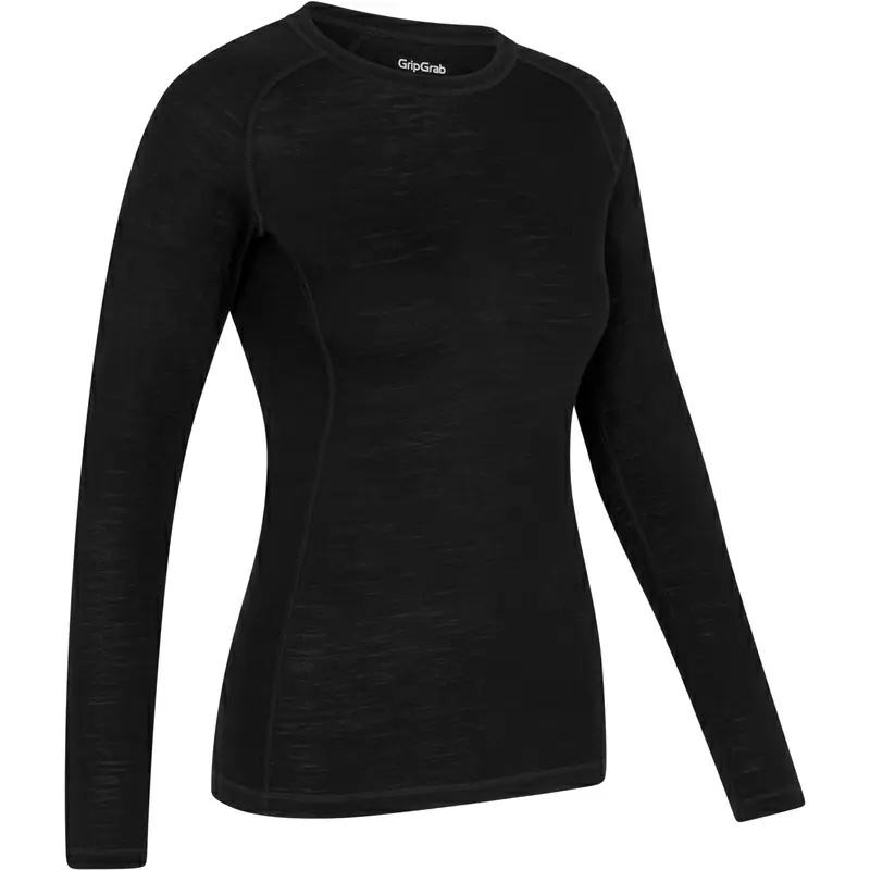 Women's Merino Long Sleeve Thermal Shirt Black Size XS - image