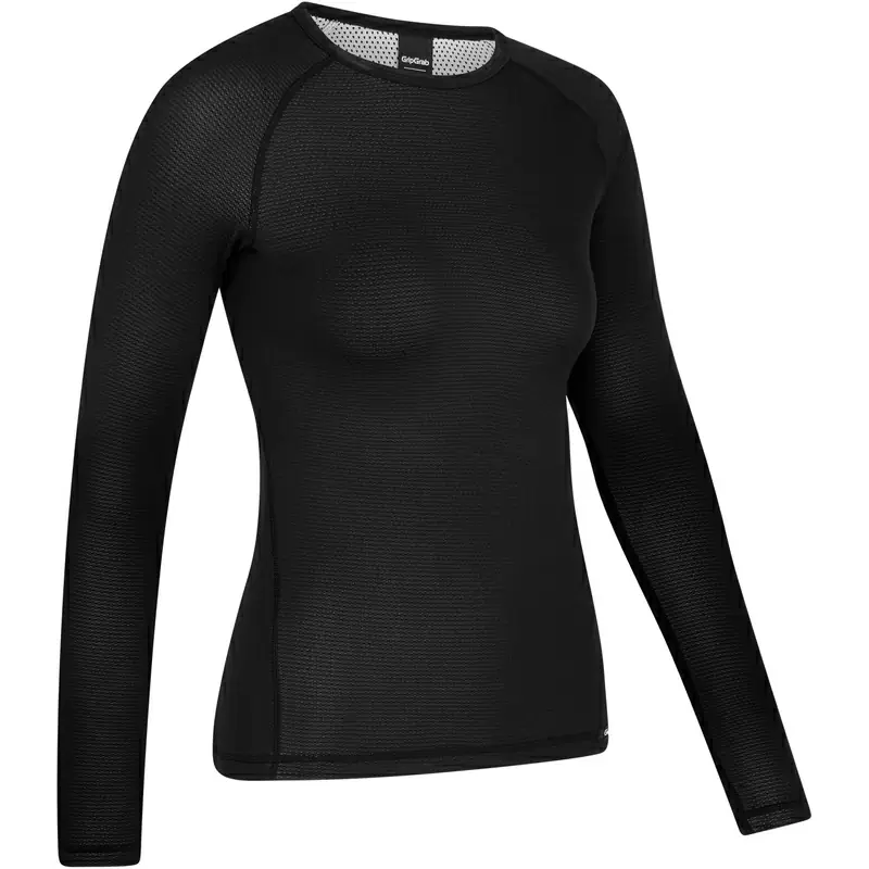 Women's Long Sleeve Thermal Shirt Black Size XL - image