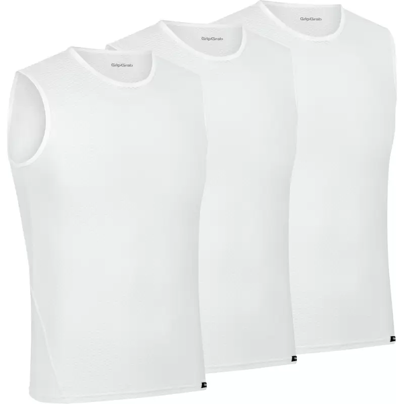 Camiseta sem mangas de malha ultraleve 3 peças branco tamanho XL - image