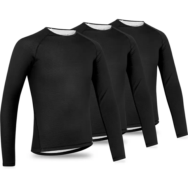 Thermoshirt Langarm 3 Stück Schwarz Größe M - image