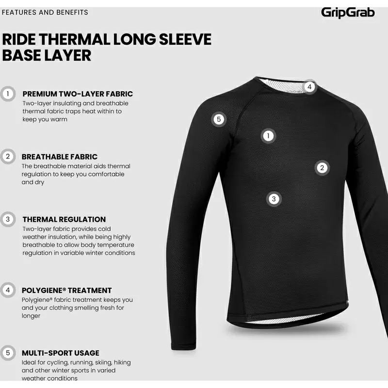 Thermoshirt Langarm 3 Stück Schwarz Größe M #7