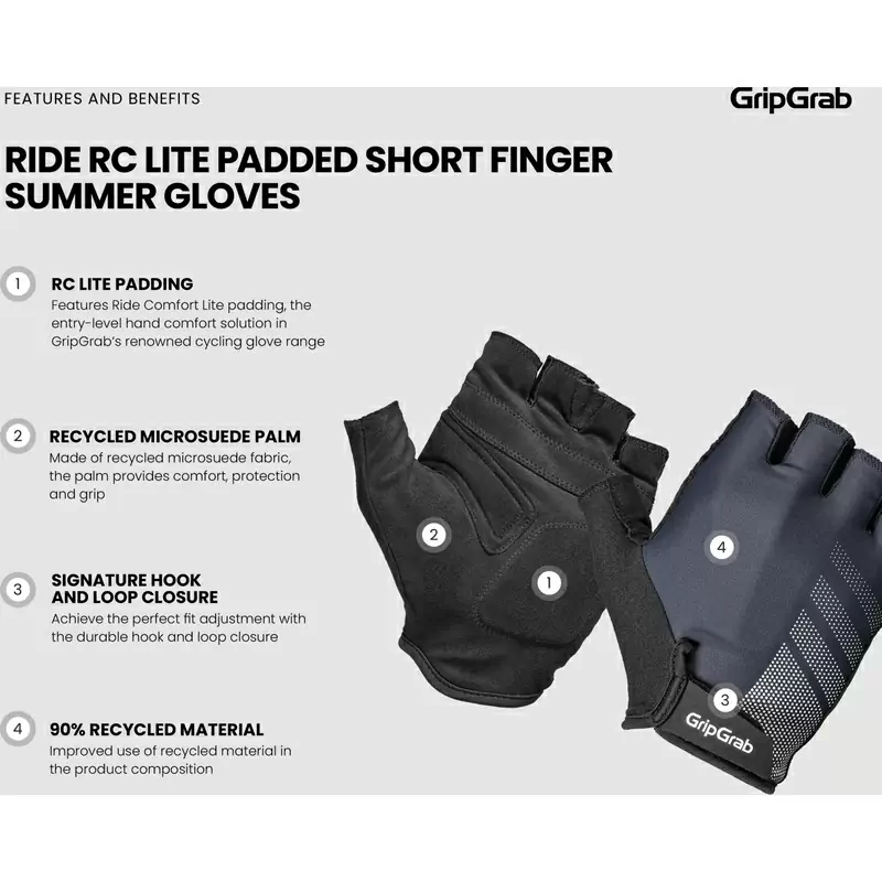 Gants de route RC Lite avec coussinet bleu/noir taille L #5