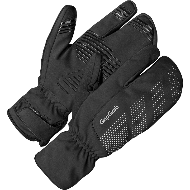 Luvas de inverno Ride Three Finger pretas tamanho L